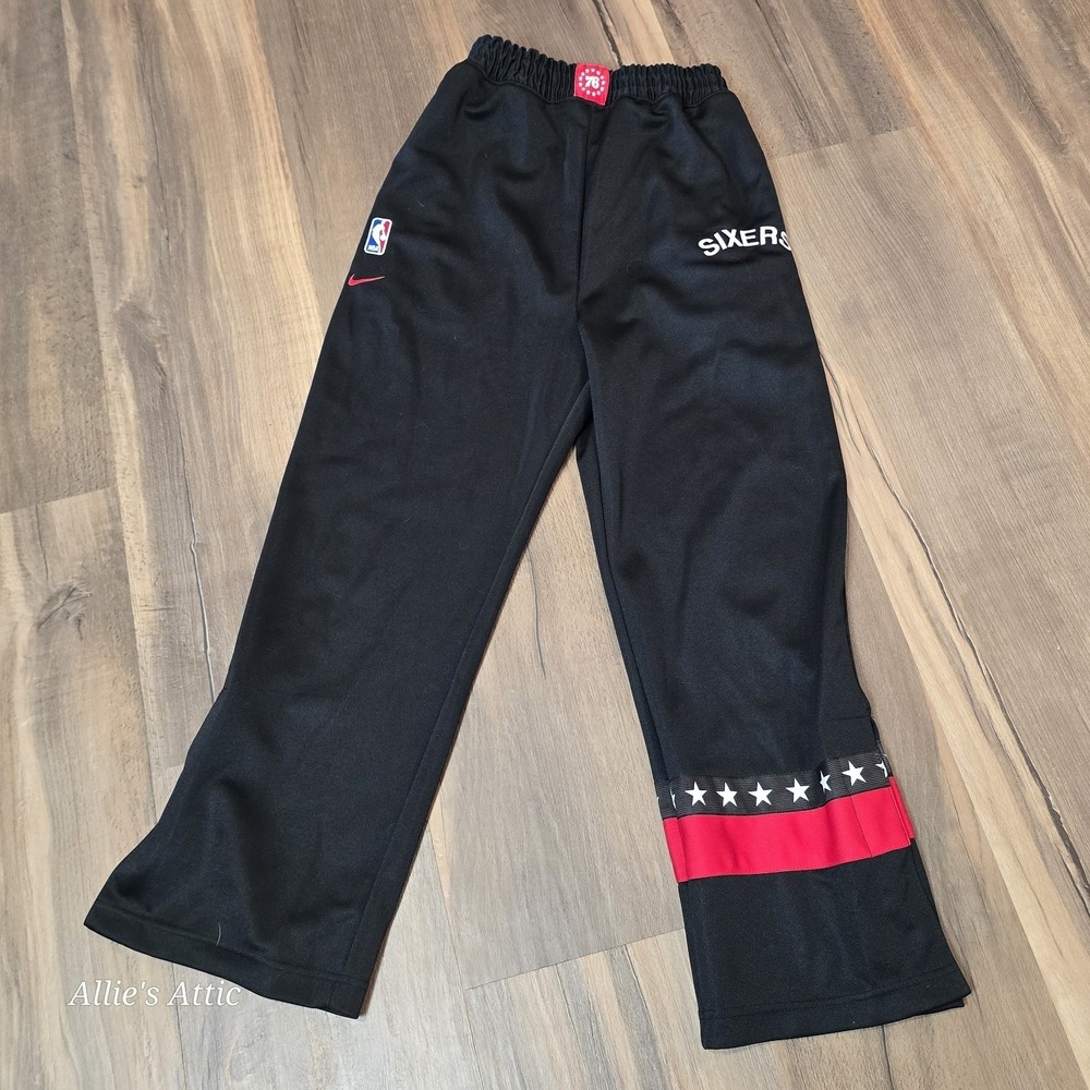 Nike Rewind Philadelphia 76ers Sixers Retro Warm Up Pants Black Youth Medium